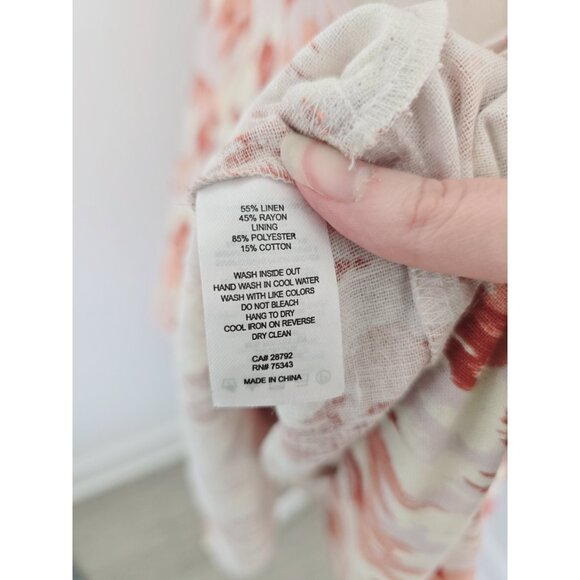 House of Harlow 1960 Linen Blend Midi Maxi Tiered Cottagecore Sleeveless Dress M - Picture 15 of 15